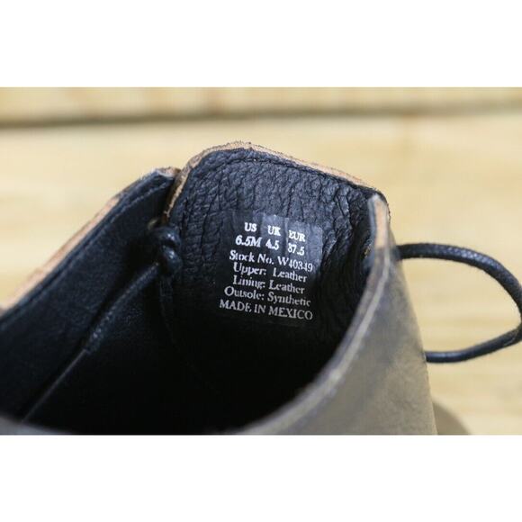 New Wolverine Shoes Womens 6.5M Black Leather Brushed Off Gold Jude Oxfords - Picture 7 of 8